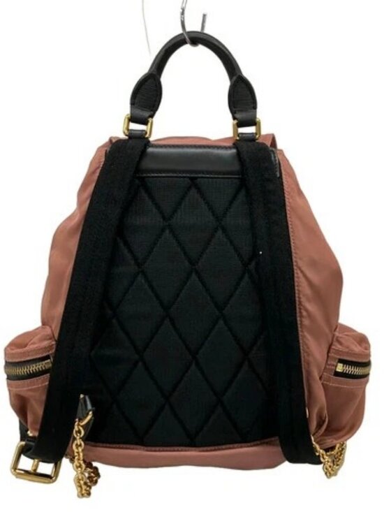 BURBERRY LONDON ENGLAND 4020959 Pink Beige Black Nylon Leather Backpack main image 7